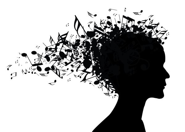 image of head and music